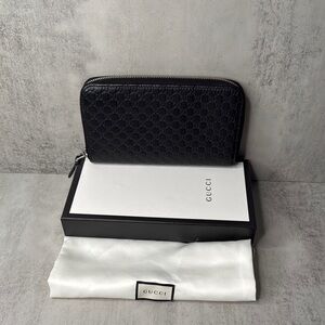 Gucci Black Microguccissima Pattern Leather Continental Wallet